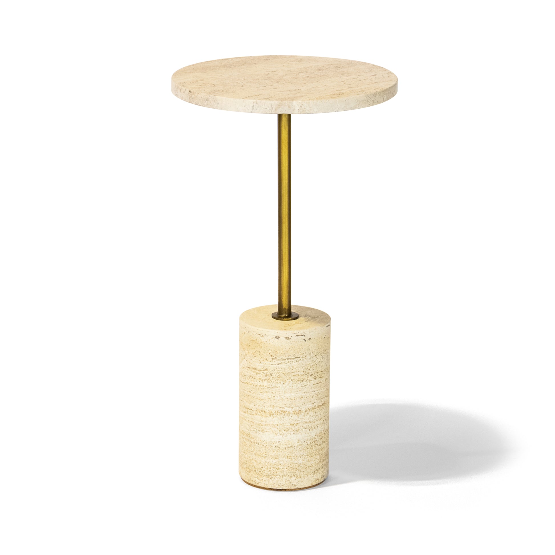 Tierra Accent Table 16" Accent Table | Travertino & Gold Finish