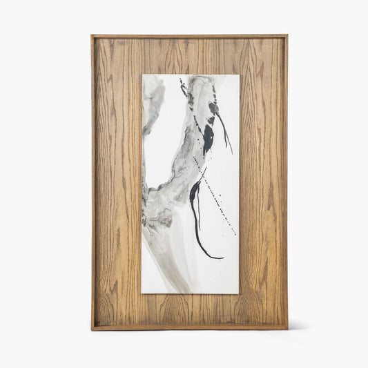 Luna Set of Two 31.5" × 47.24" Wall Art | Abstract Portraits with Natural Wood Frames
