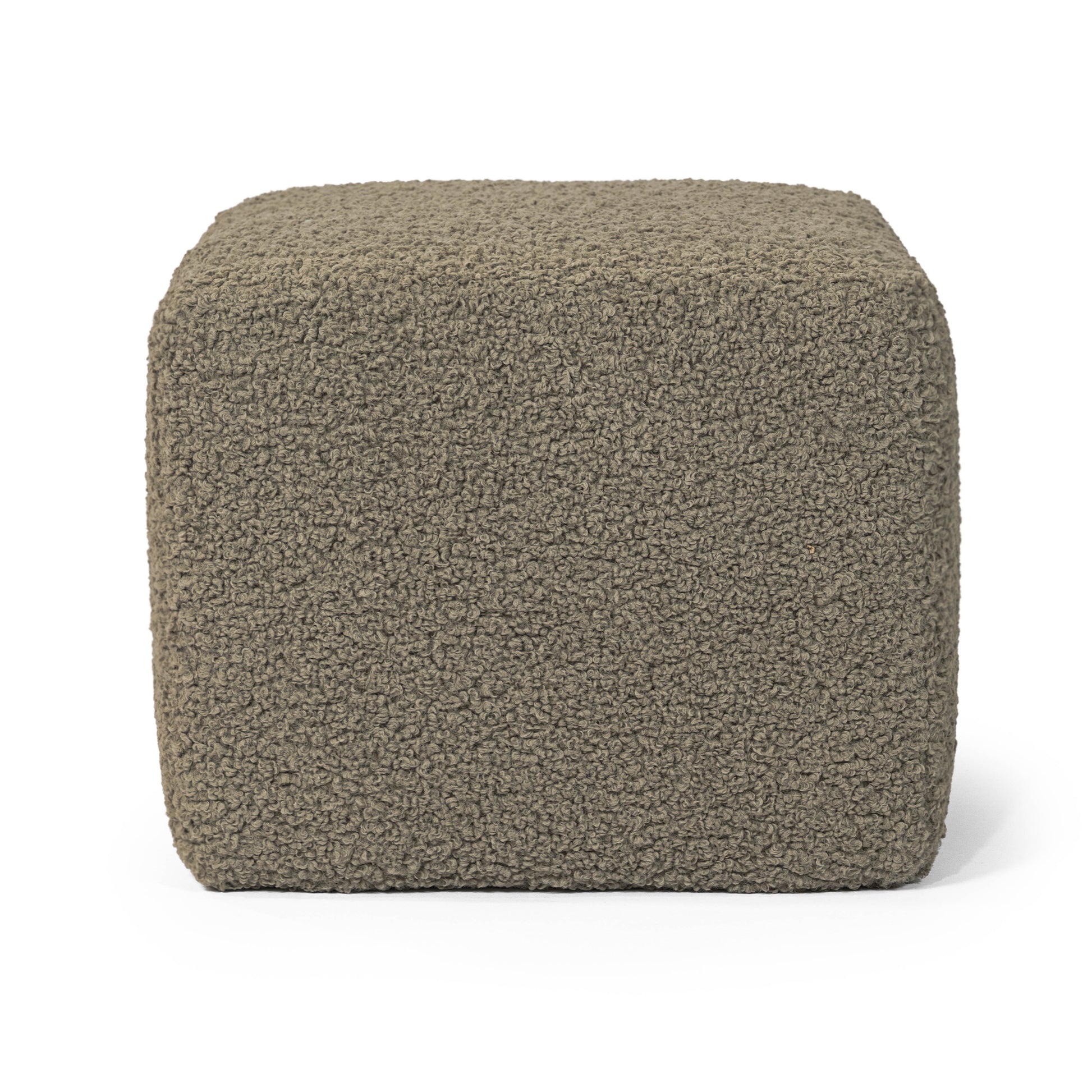 Palma 22" Square Ottoman | Merino Grey Fabric & Pine Wood Frame