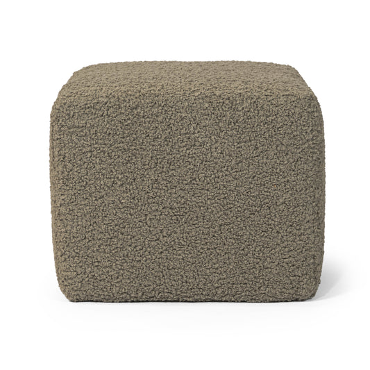 Palma 22" Square Ottoman | Merino Grey Fabric & Pine Wood Frame