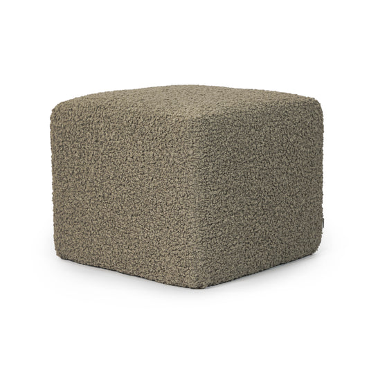 Palma 22" Square Ottoman | Merino Grey Fabric & Pine Wood Frame