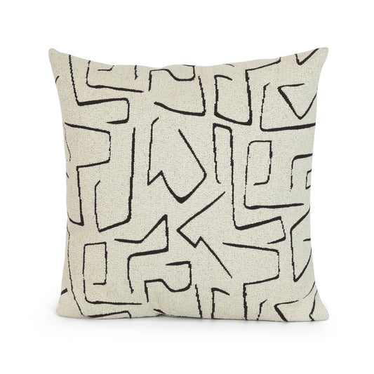 Zeuz Beige 19.5" Decorative Pillow | Microgel Fill & Concealed Zipper