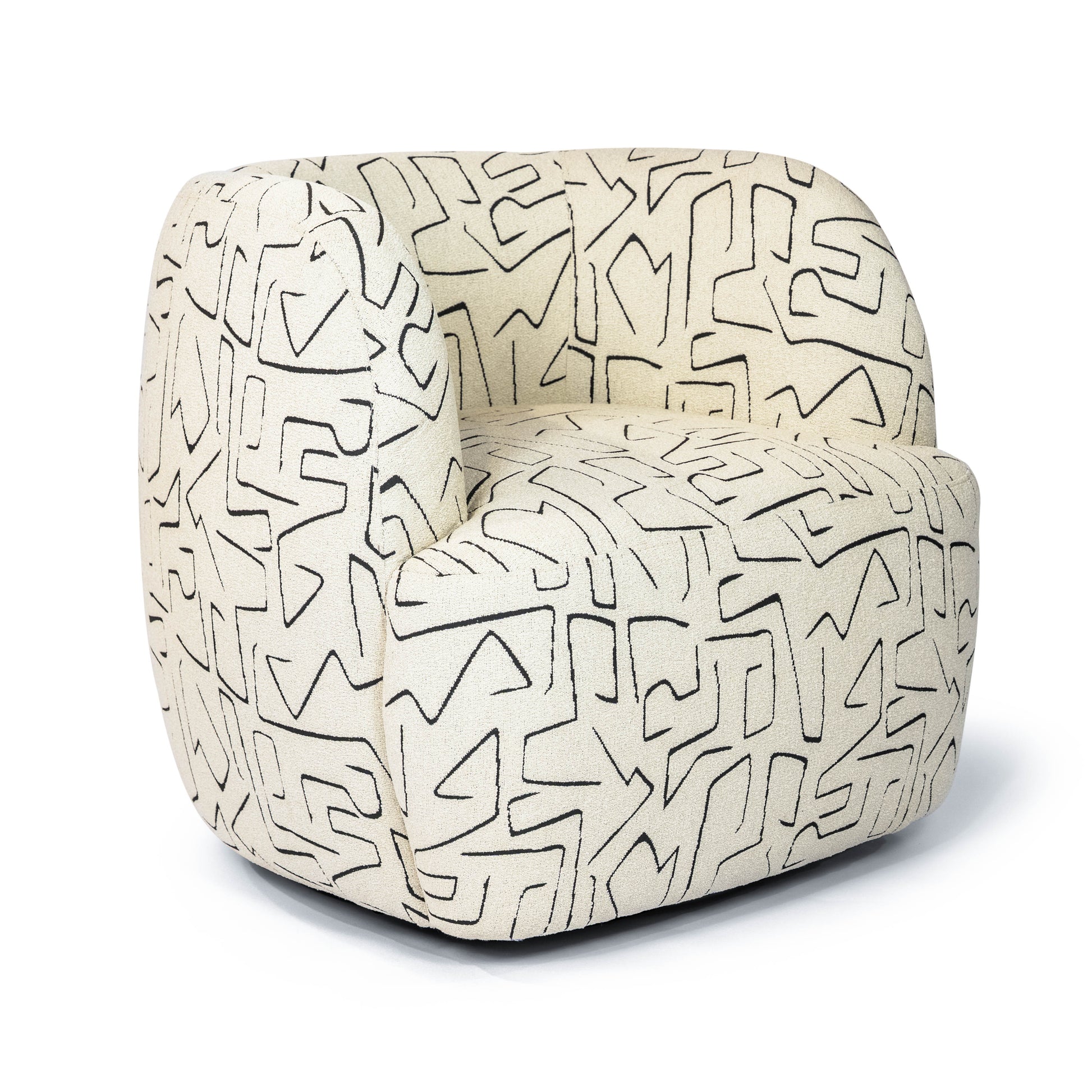 Costa 33" Swivel Accent Chair | Pine Wood Frame