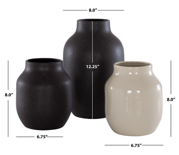 Raya Ceramic Vase - Set of 3 - Elite Maison