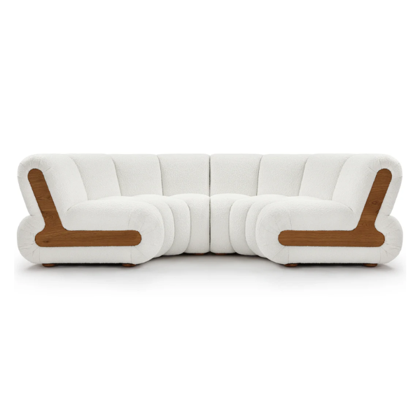 River Crecent Sectional White