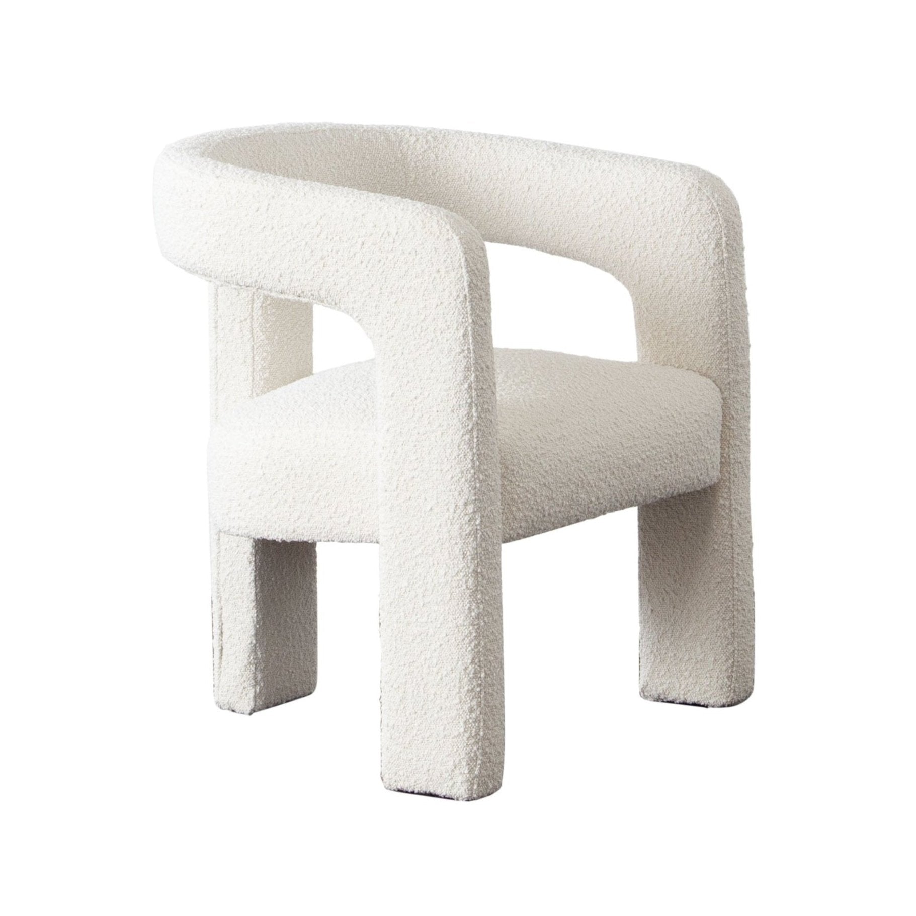 Scout Dining/Accent Chair in Ivory Boucle Fabric - Elite Maison