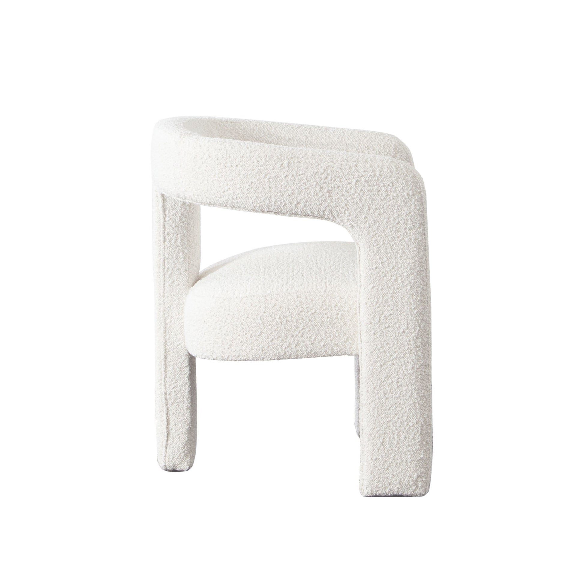 Scout Dining/Accent Chair in Ivory Boucle Fabric - Elite Maison