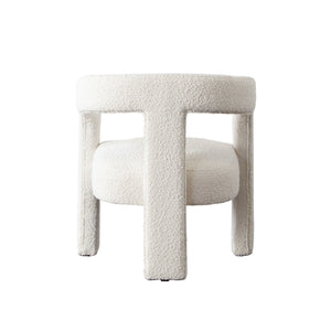 Scout Dining/Accent Chair in Ivory Boucle Fabric - Elite Maison