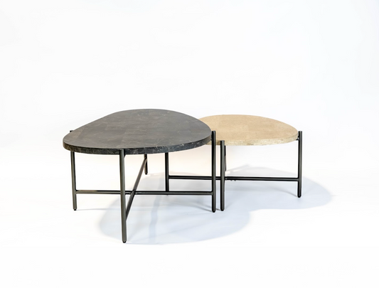 Cielo Coffee Table 50.81" Two-Piece Coffee Table Set | Bianco & Infinity Tops with Carbon Finish