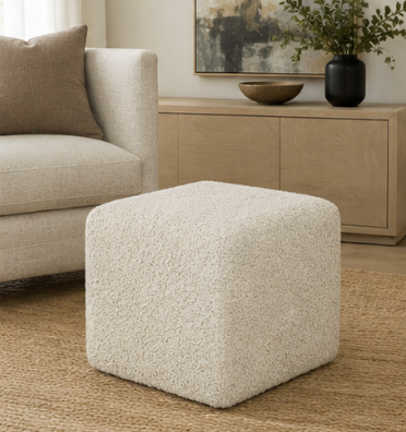 Palma 22" Square Ottoman | Pine Wood Frame