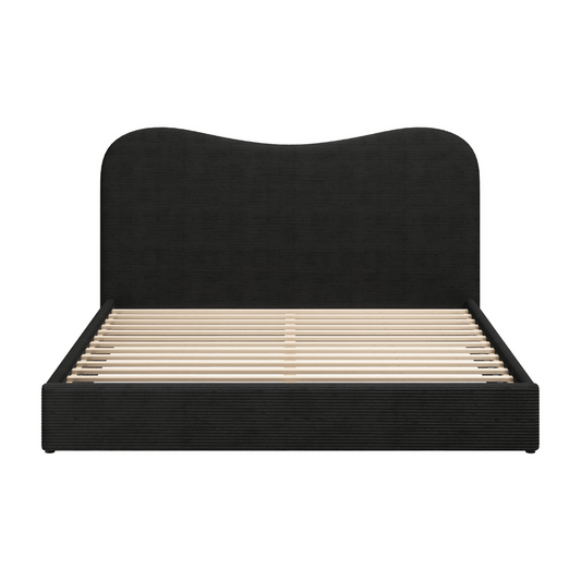 Black Sele King Bed by Zuo with sleek modern design featuring a sturdy frame and minimalist style in a bedroom setting.