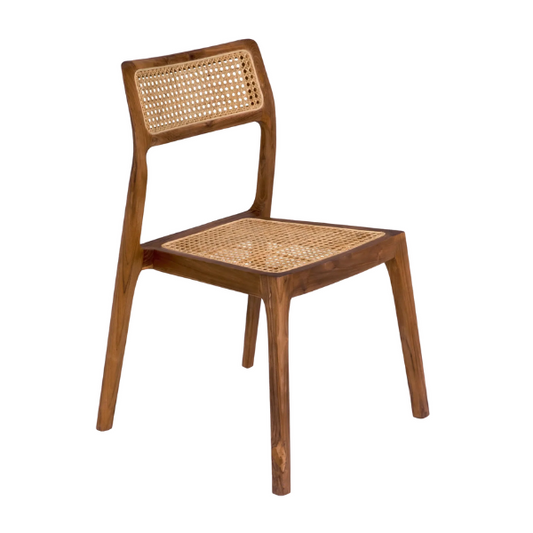 Teak Wood Rattan Dining Chair