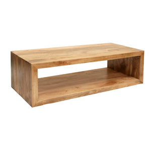Benzara Keli Coffee Table with wooden top and metal legs, modern design perfect for living room decor.