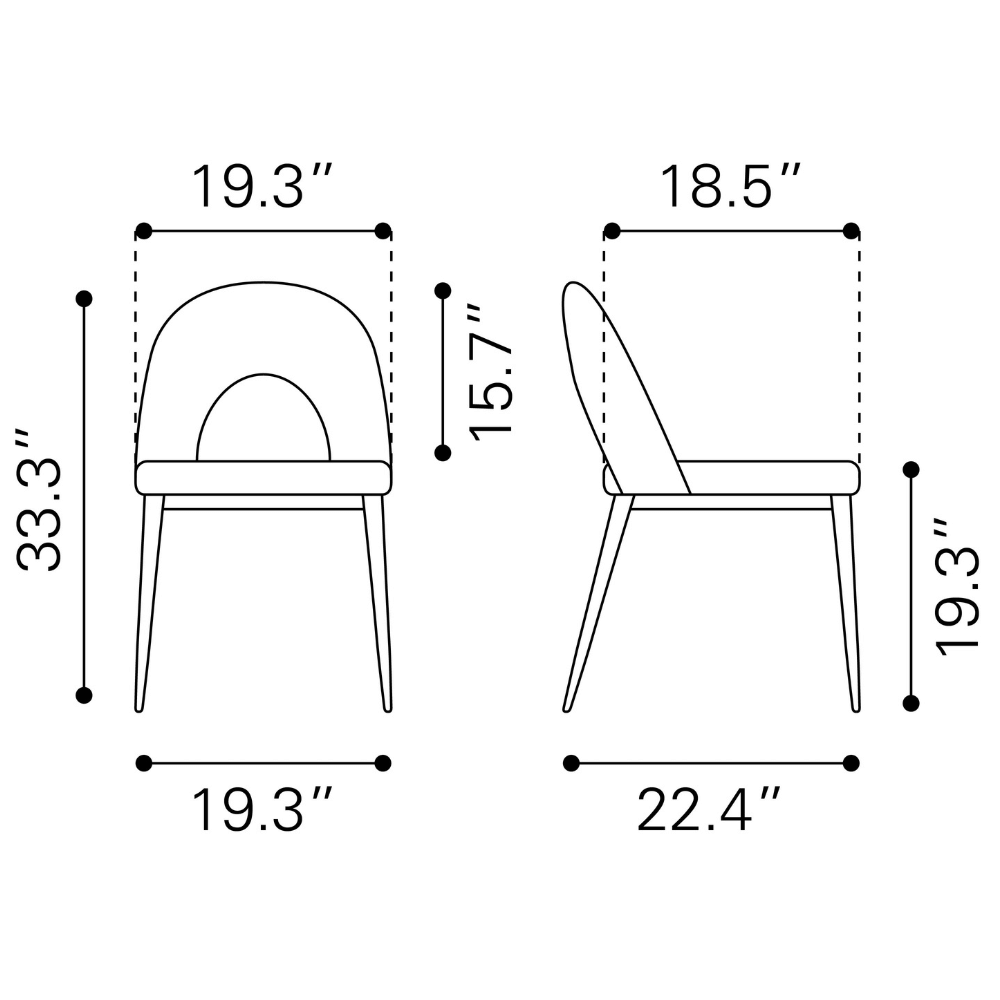 Menlo Dining Chair Gray - Set of 2
