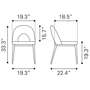 Menlo Dining Chair Gray - Set of 2