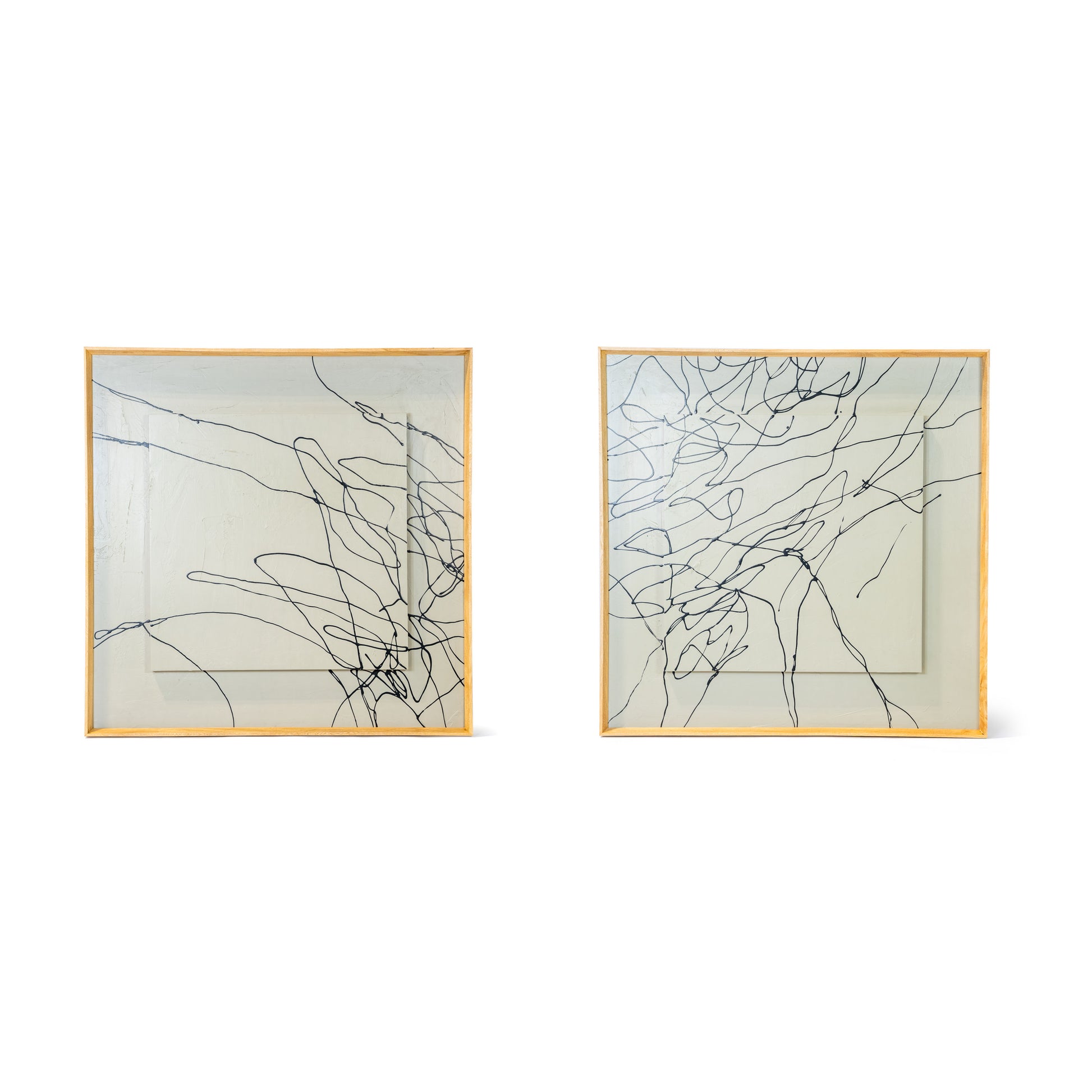Haven Set of Two 47.24" Square Wall Art | Coordinating Abstract Framed Artwork