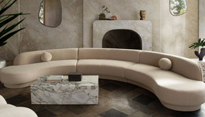 Zelda 3PC Modular Curved Armless Sofa & (2) Chaise - Elite Maison