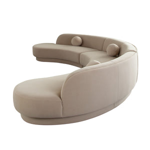 Zelda 3PC Modular Curved Armless Sofa & (2) Chaise - Elite Maison