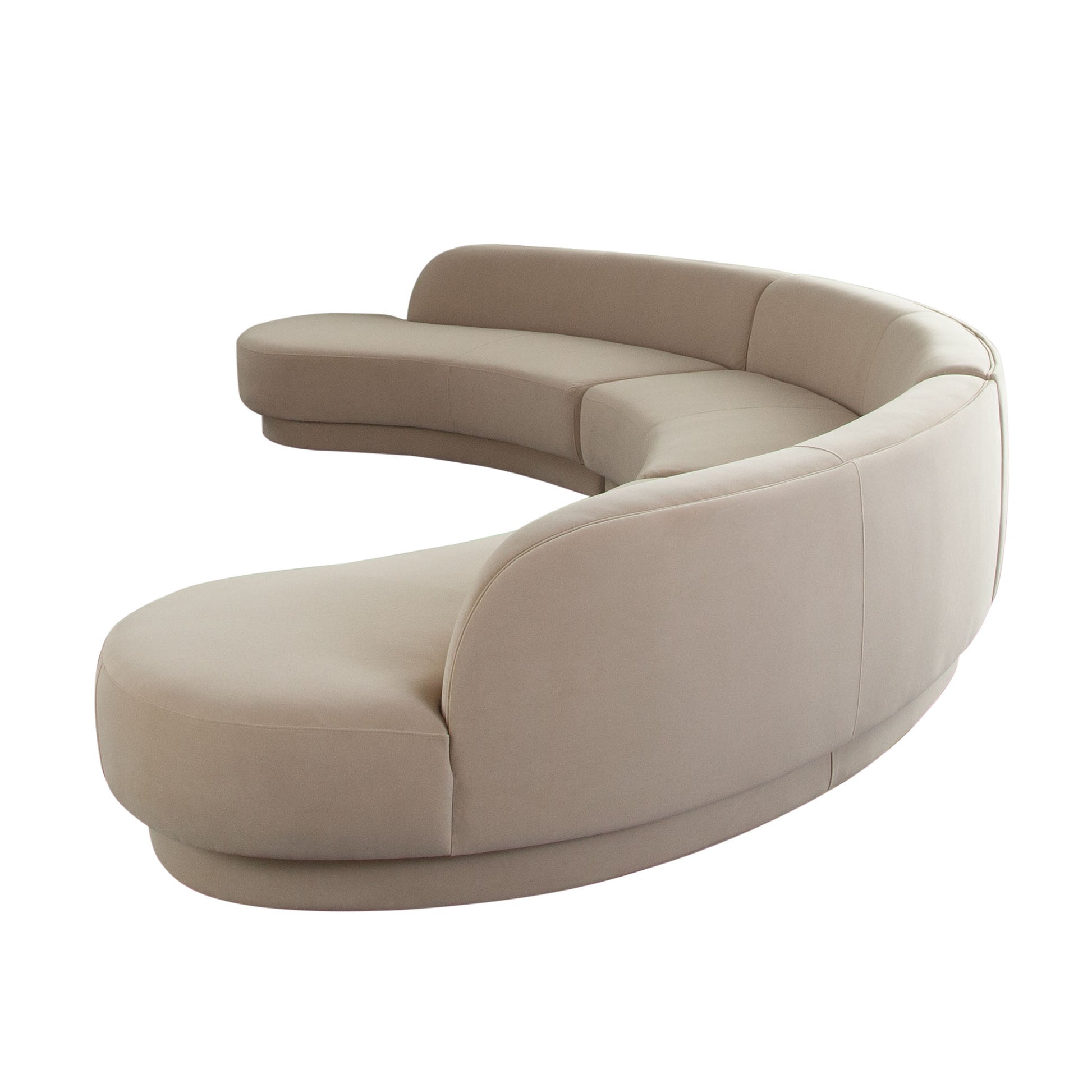 Zelda 3PC Modular Curved Armless Sofa & (2) Chaise - Elite Maison