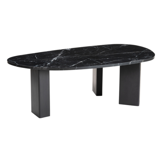 Black Zuo Aberdeen coffee table featuring a sleek design and modern finish in a stylish living room setting.