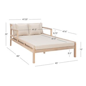 Svana Beige Natural Double Chaise Lounger
