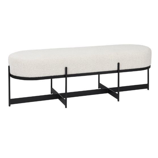 Amelia Cream Boucle Upholstered Bench