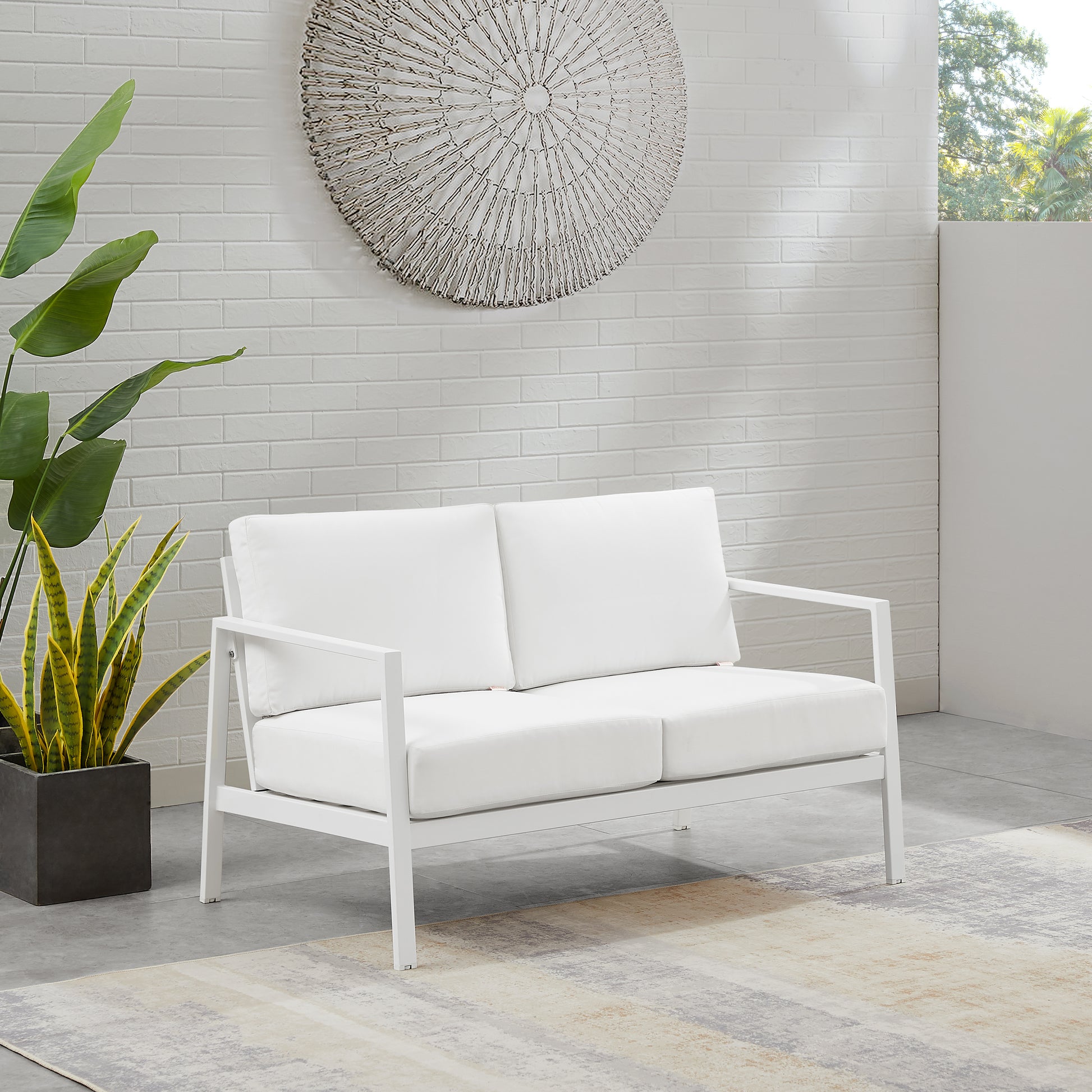 Alora Aluminum Natural Loveseat