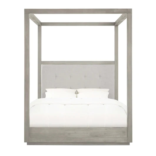Oxford Upholstered Canopy Bed in Mineral - Elite Maison