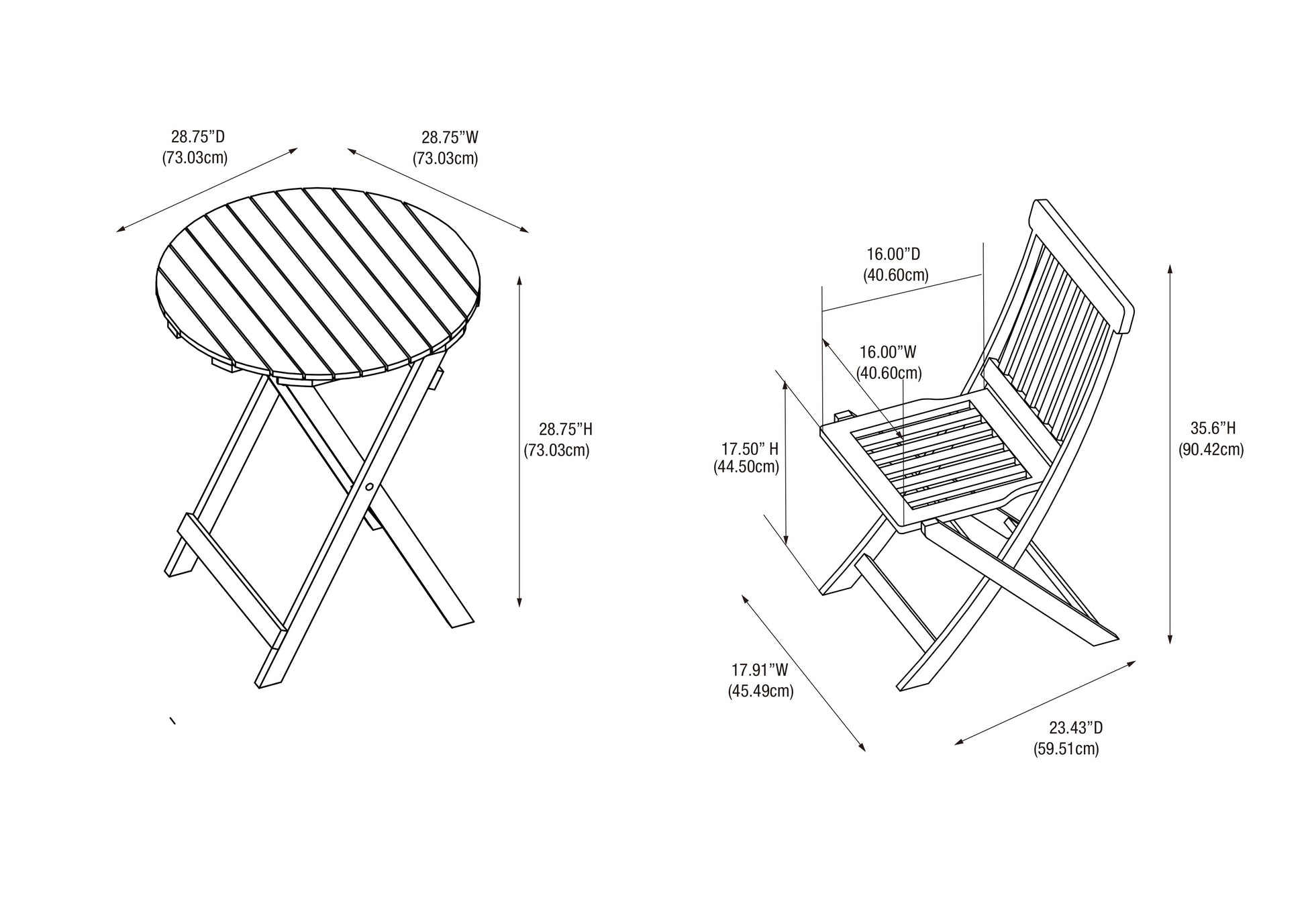 Catalan Three Pc Bistro Set