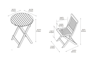 Catalan Three Pc Bistro Set