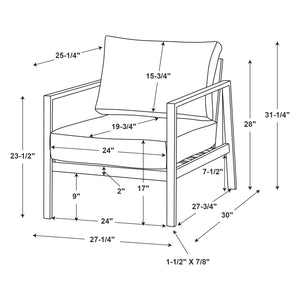 Alora Aluminum Single Arm Chair