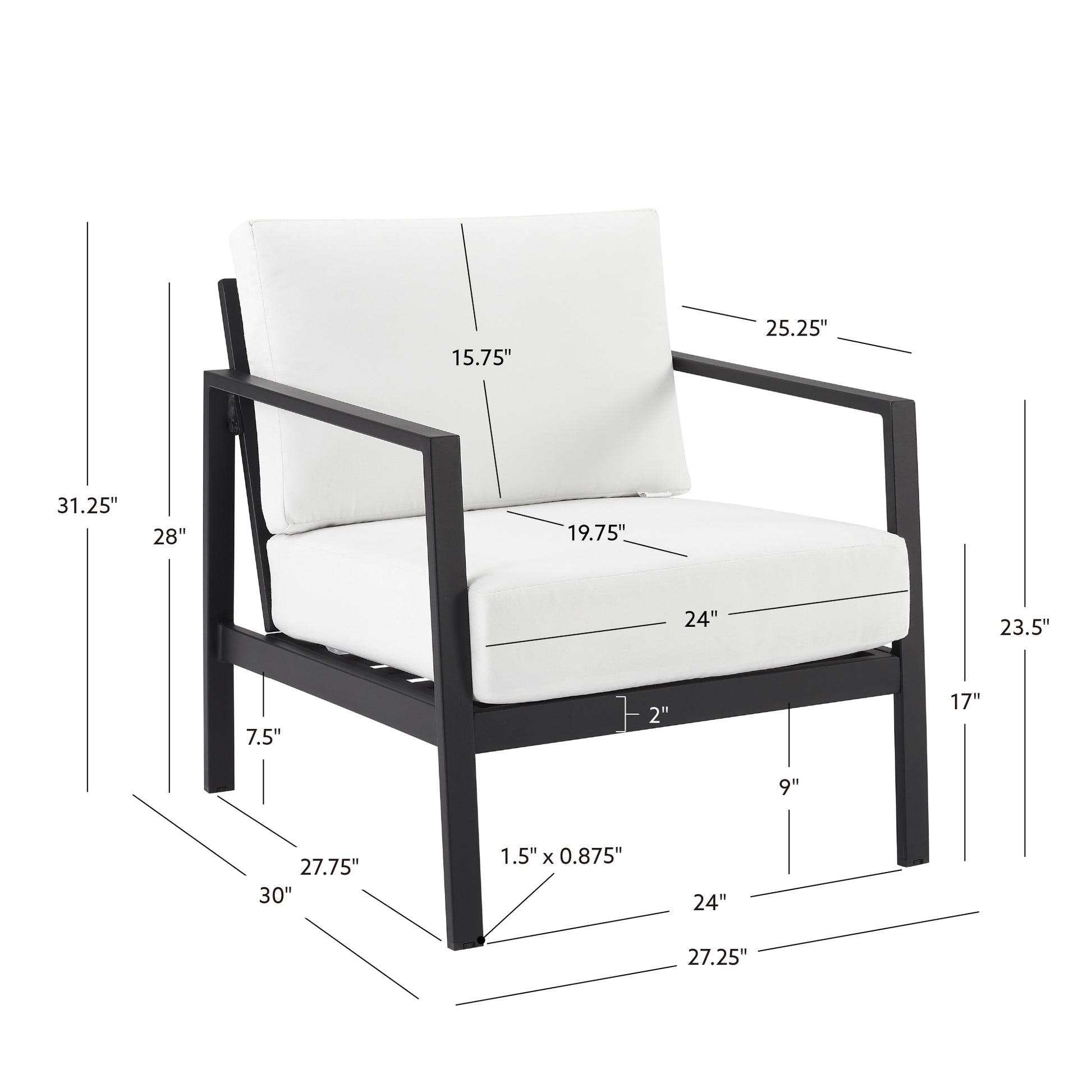 Alora Aluminum Single Arm Chair