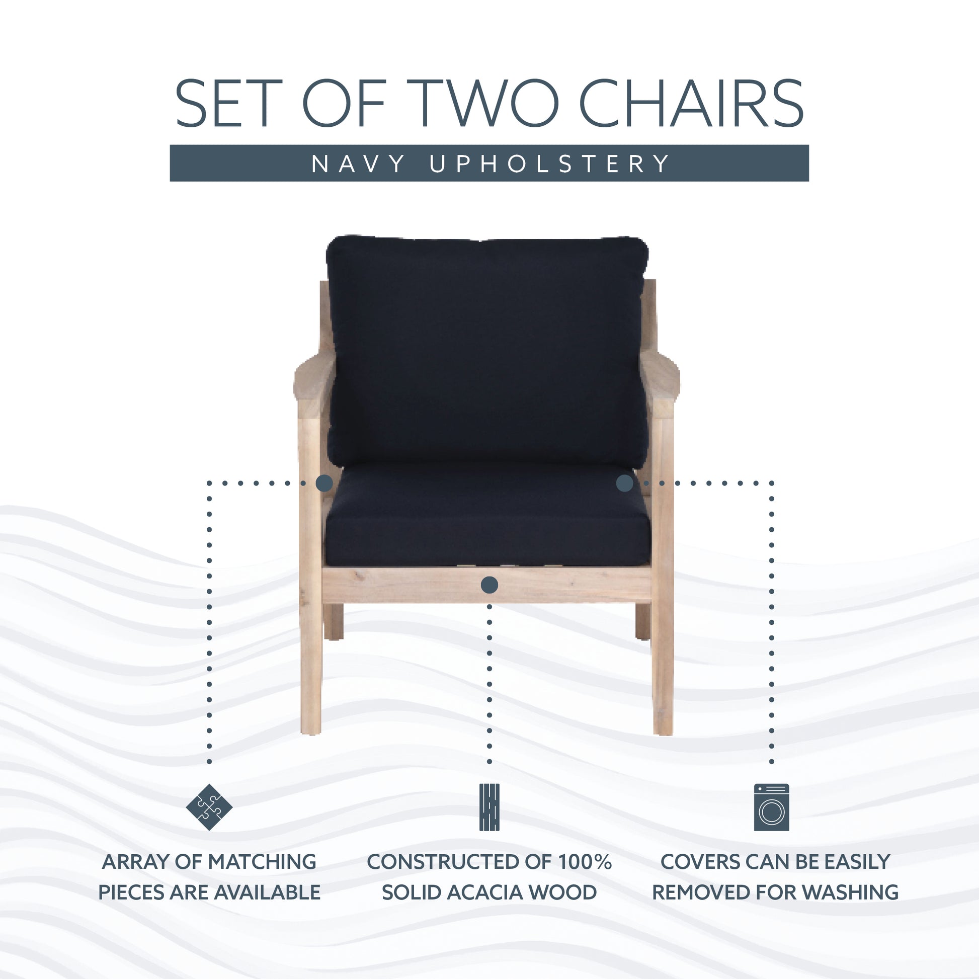 Svana Blue Natural Side Chair 2Pc