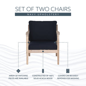 Svana Blue Natural Side Chair 2Pc