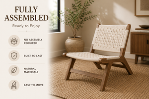 Chauvé Walnut Accent Chair | Caramel Walnut & Hand-Woven Natural Rope