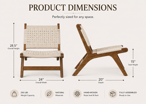 Chauvé Walnut Accent Chair | Caramel Walnut & Hand-Woven Natural Rope