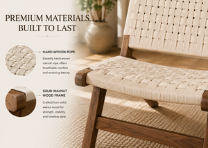 Chauvé Walnut Accent Chair | Caramel Walnut & Hand-Woven Natural Rope