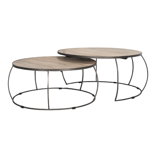 Clapp Round Coffee Tables- Set of 2 - Elite Maison
