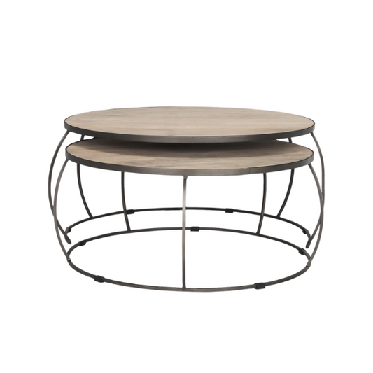 Clapp Round Coffee Tables- Set of 2 - Elite Maison