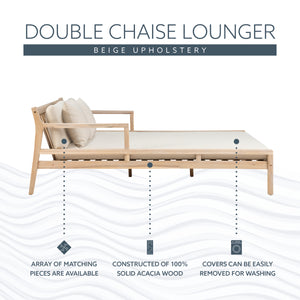 Svana Beige Natural Double Chaise Lounger
