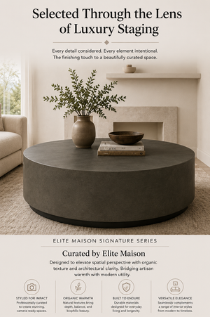 Toulouse Grey Circular Coffee Table | Natural Faux Cement