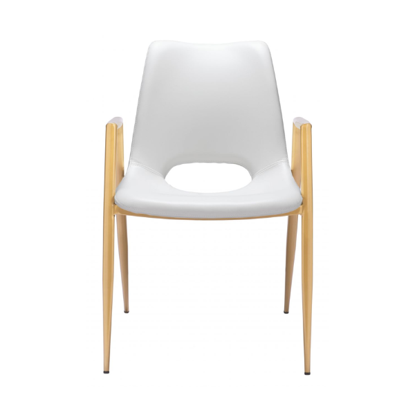 Desi Dining Chair White & Gold - Elite Maison