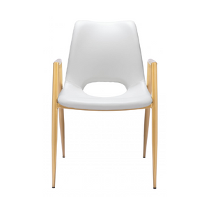 Desi Dining Chair White & Gold - Elite Maison