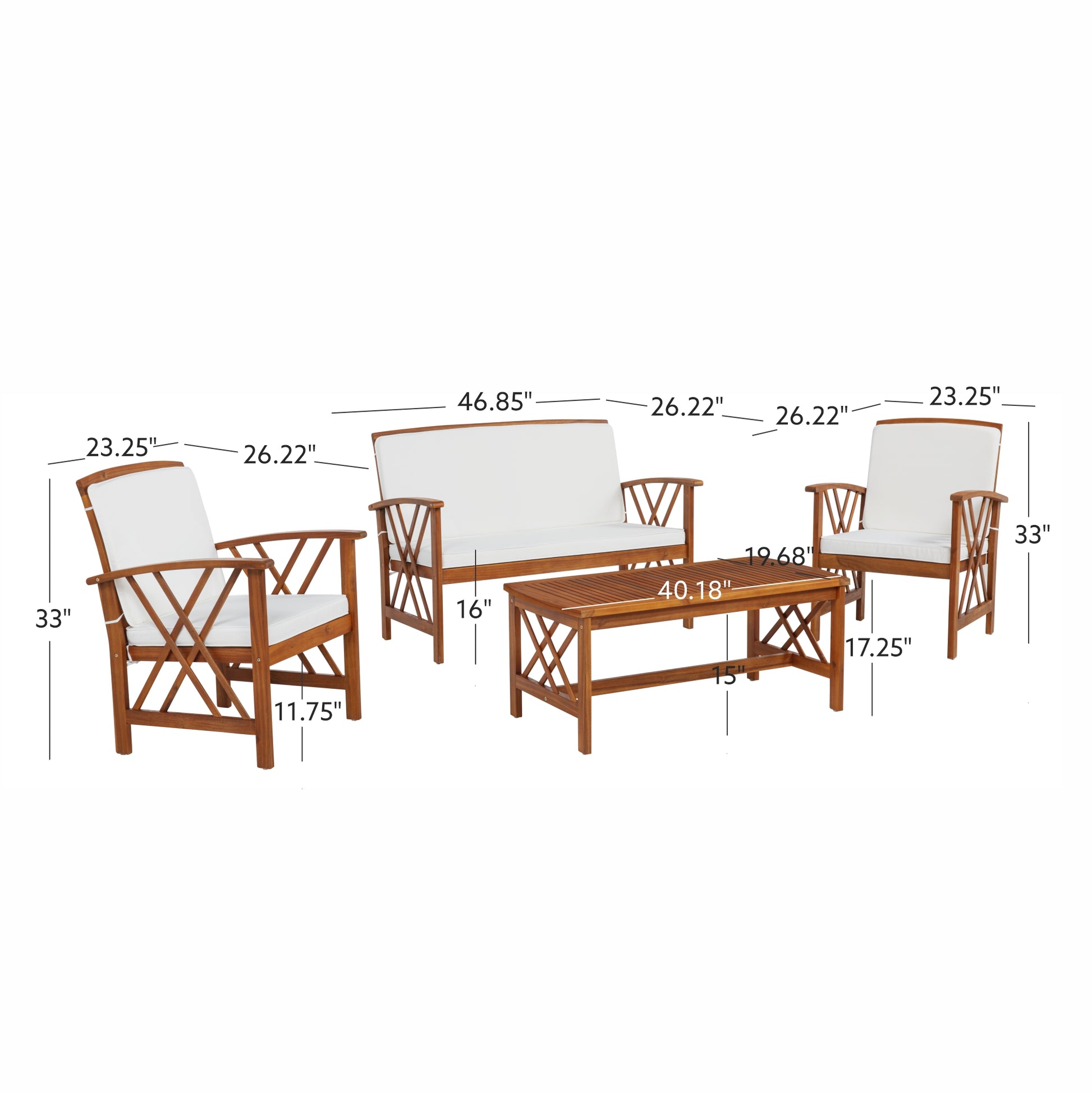 Topsail Brown 4 Piece Outdoor Set