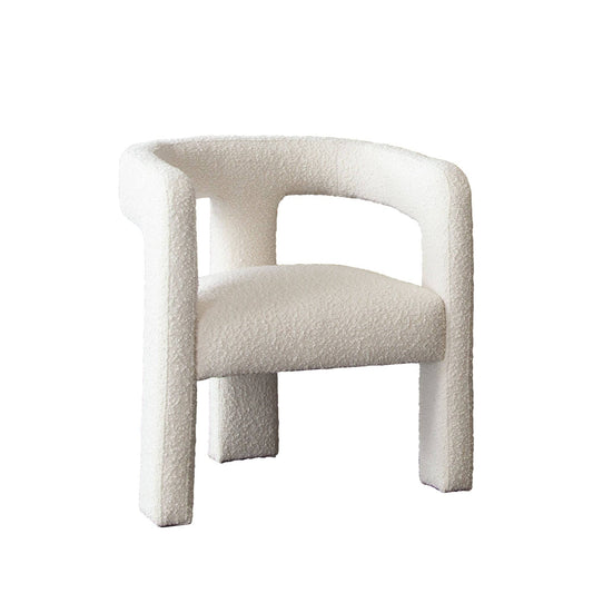 Scout Dining/Accent Chair in Ivory Boucle Fabric - Elite Maison