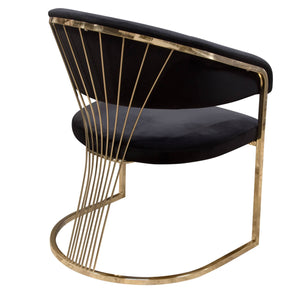 Ismerlda Dining Chair in Black Velvet - Elite Maison