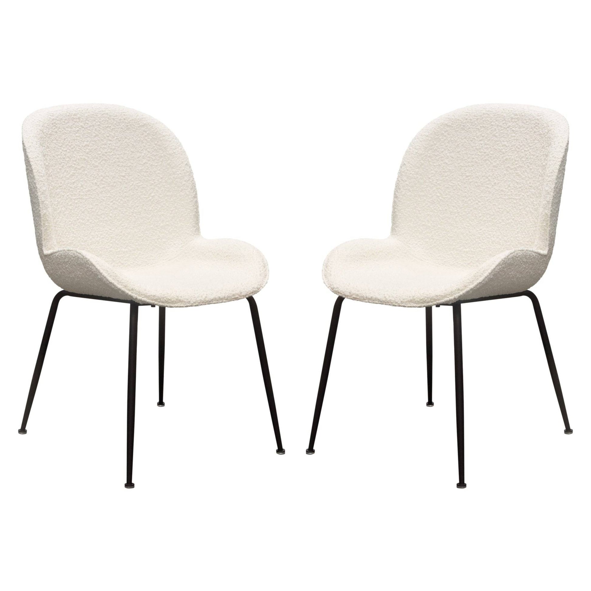 Delfina Dining Chair in Ivory Boucle- Set of 2 - Elite Maison