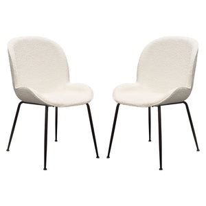 Delfina Dining Chair in Ivory Boucle- Set of 2 - Elite Maison