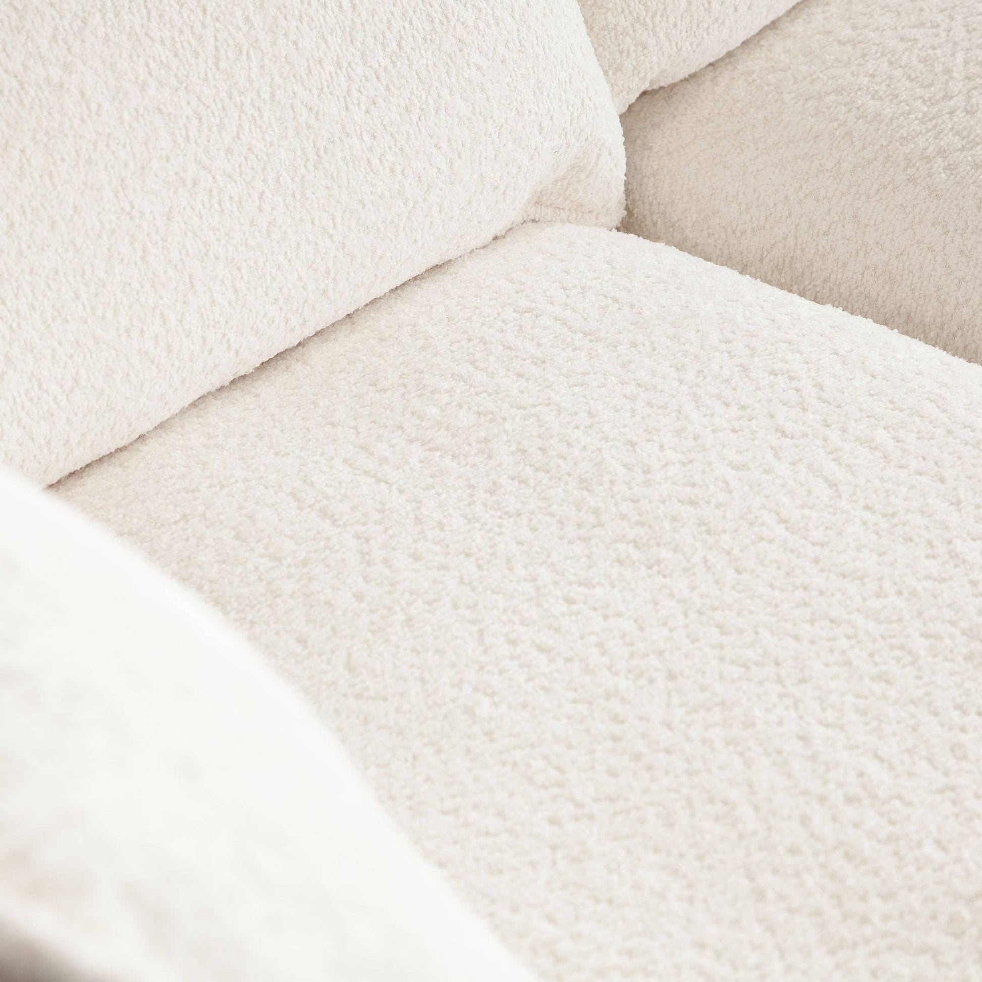 Ivy 2-Piece Modular Sofa in White Faux Shearling w/ Feather Down Seating - Elite Maison