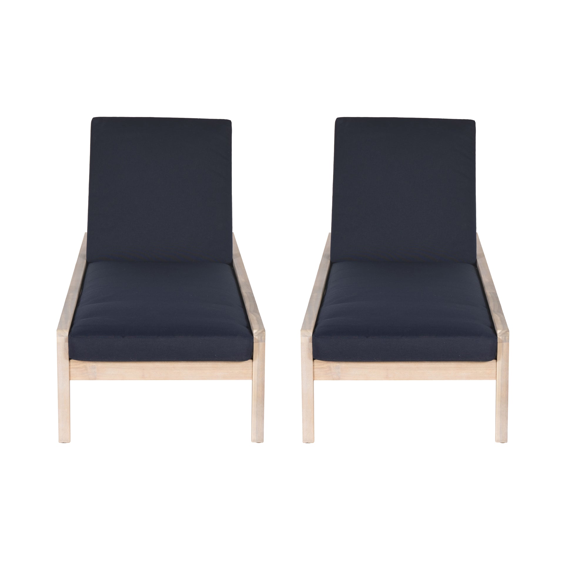 Svana Blue Natural Single Chaise Loungers 2PC